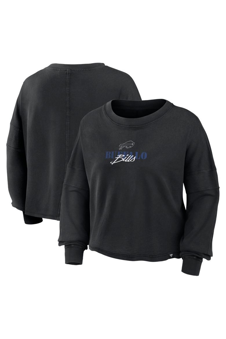 Women's Fanatics Black Buffalo Bills Oversized Chop Block Boxy Long Sleeve Top, Main, color, Black