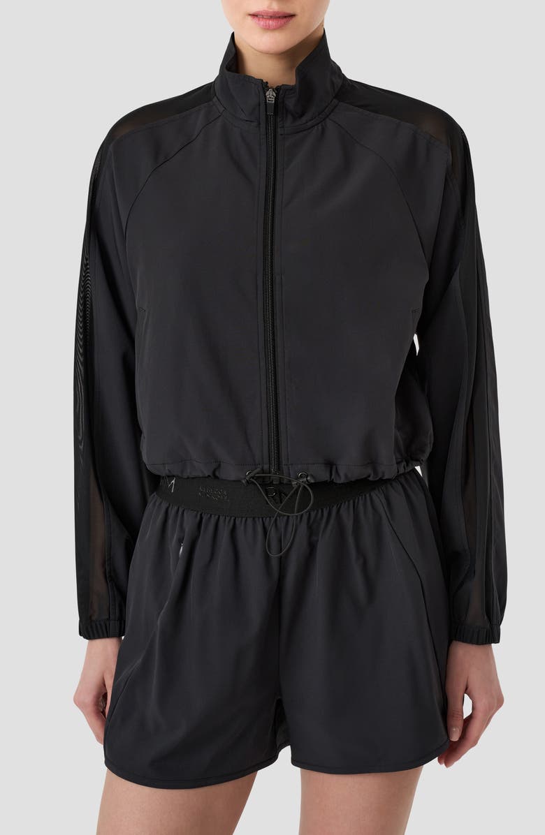 RM Rebecca Minkoff Crop Track Jacket, Main, color, Black