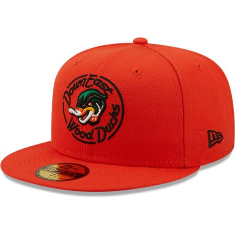 Men's New Era Orange Down East Wood Ducks Authentic Collection 59FIFTY Fitted Hat