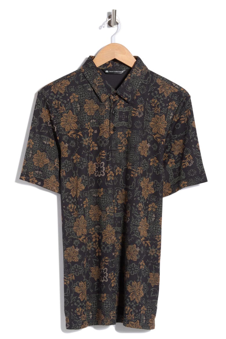 Speaking My Language Floral Polo, Main, color, BLACK
