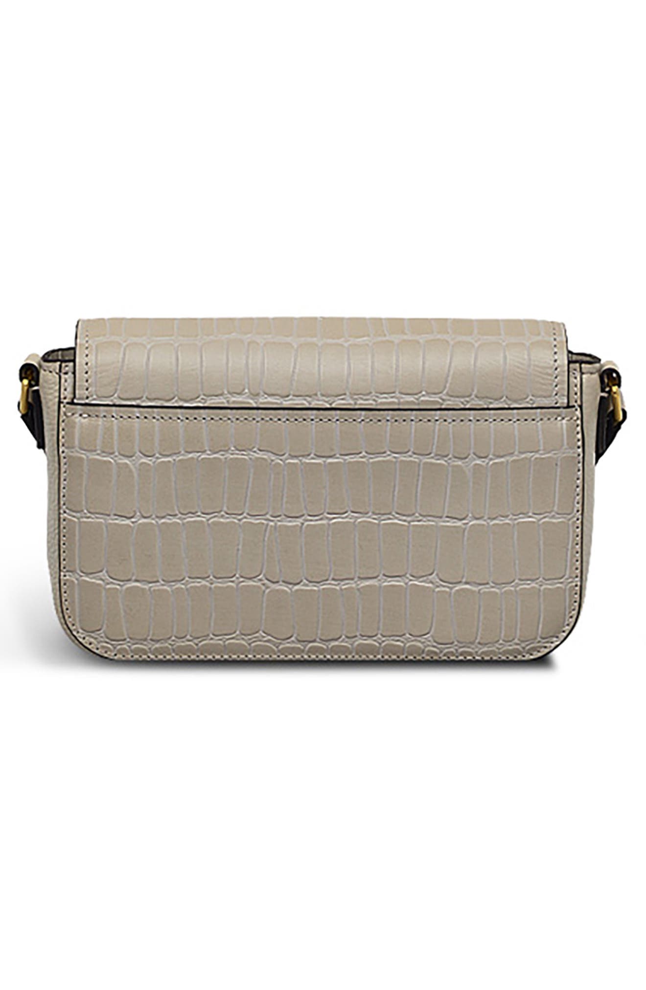 Radley River Road Mini Croc Embossed Crossbody Bag, Alternate, color, Pumice