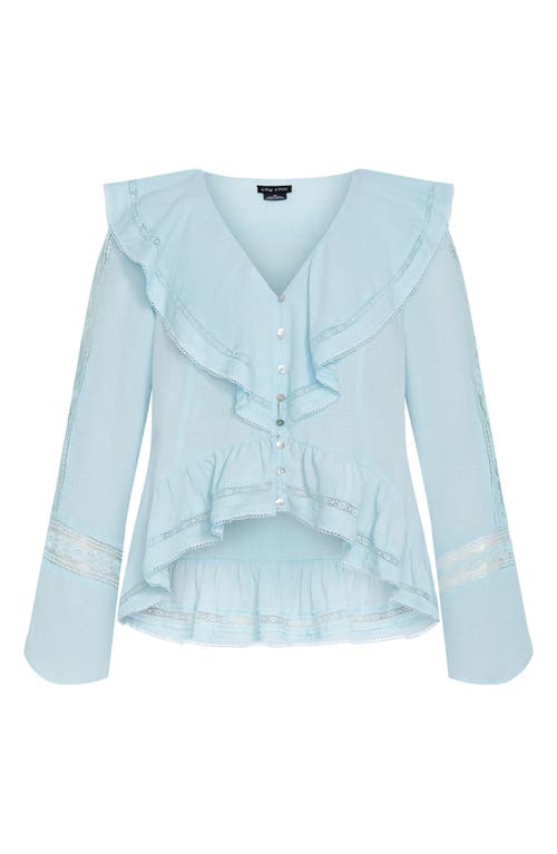 City Chic Sara Ruffle Button-up Top