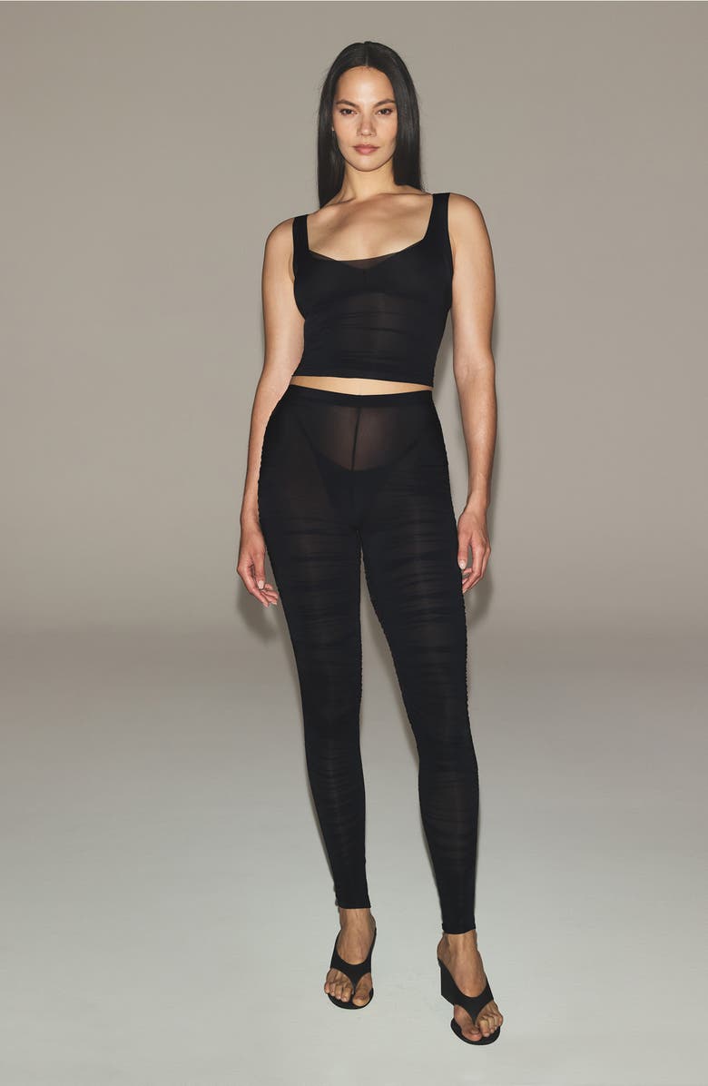 SKIMS Milky Sheer Tank, Alternate, color, Obsidian