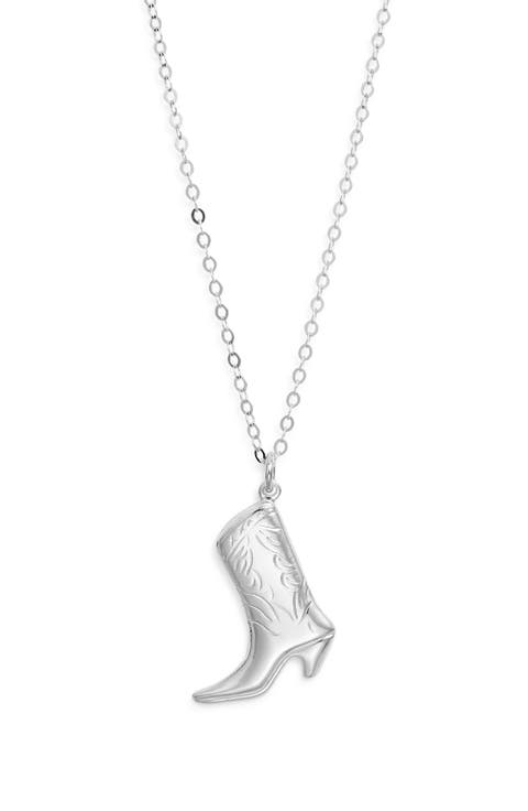 Cowgirl Boot Pendant Necklace