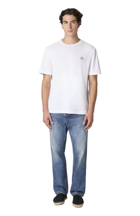 Crew Neck T-shirt In Cotton With Embroidery And Logo