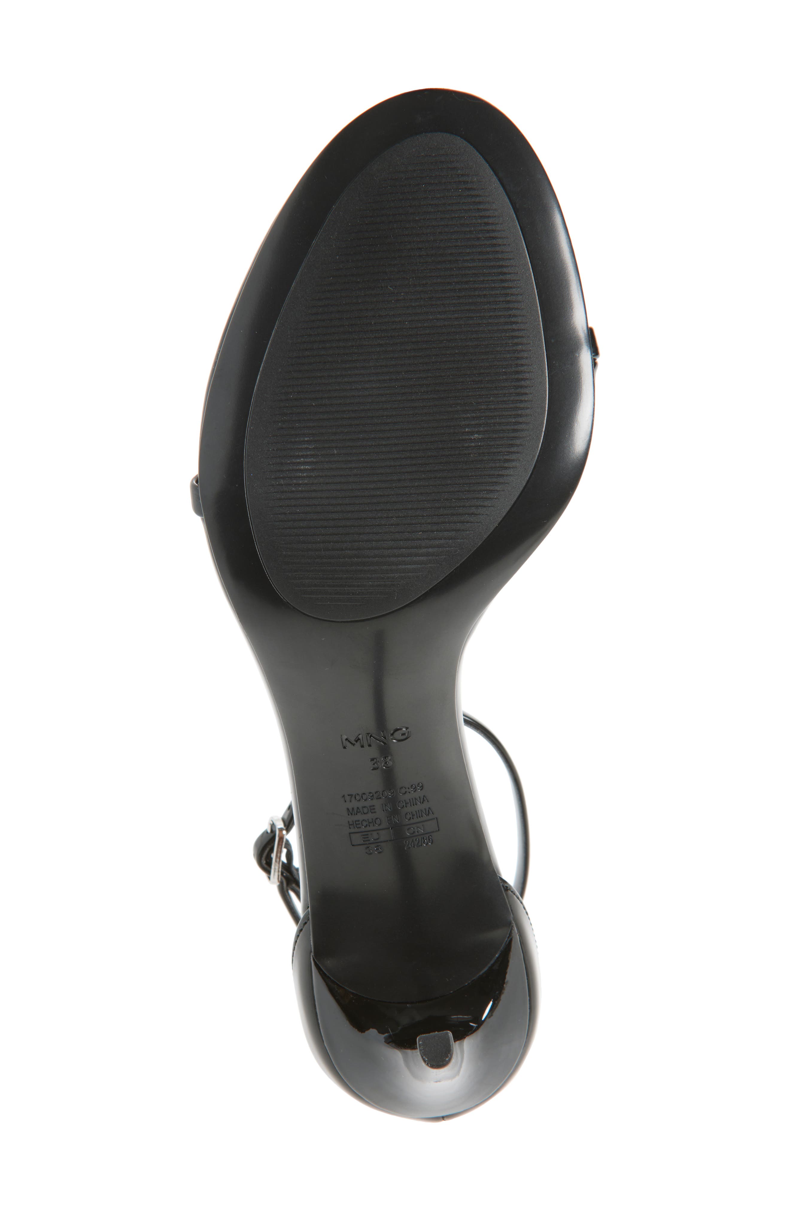MANGO Fina Ankle Strap Sandal, Alternate, color, Black