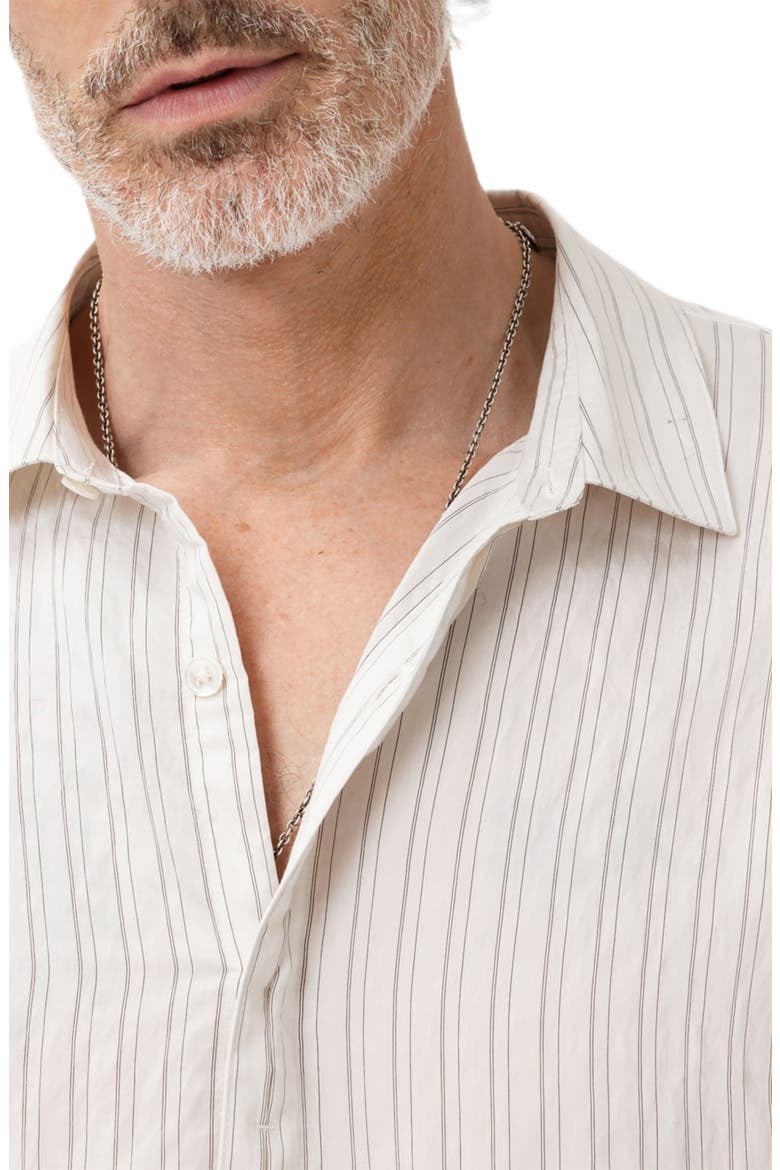 Hickory Stripe Button-Up Shirt, Alternate, color, BLACK/ WHITE
