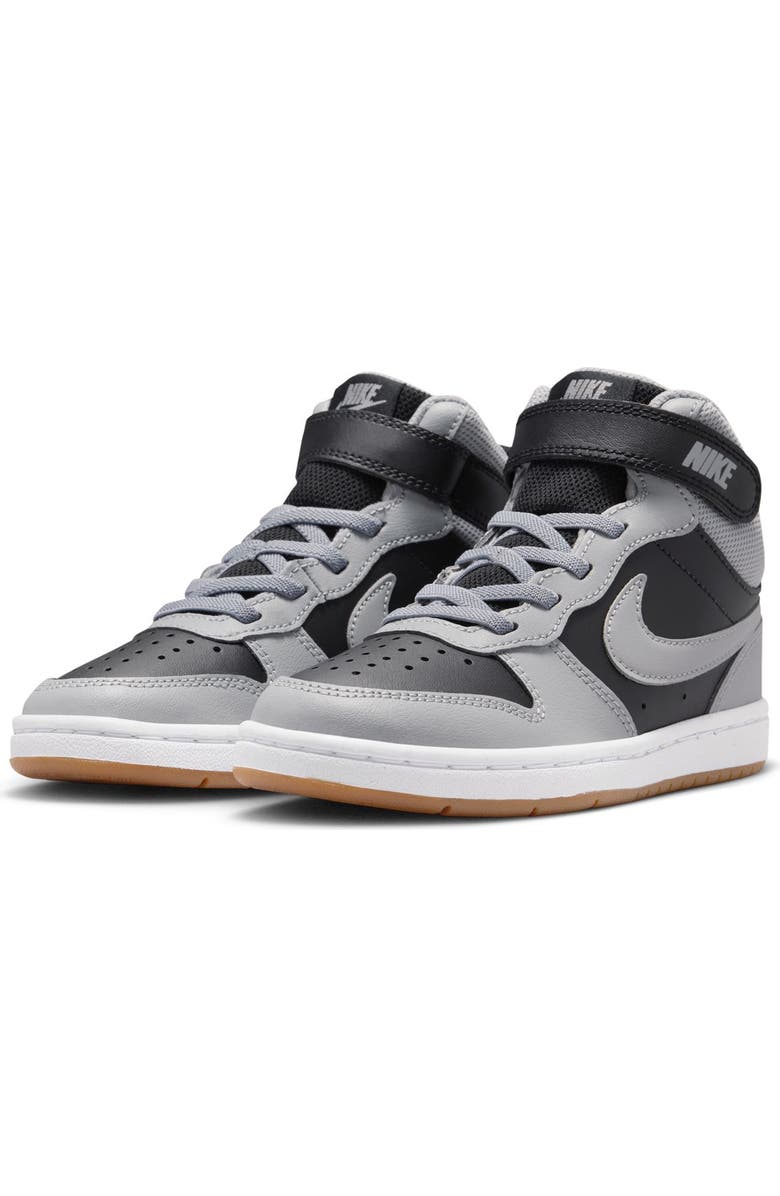 Nike Kids' Court Borough Mid 2 Basketball Shoe, Main, color, 016 Black/Ltskgy
