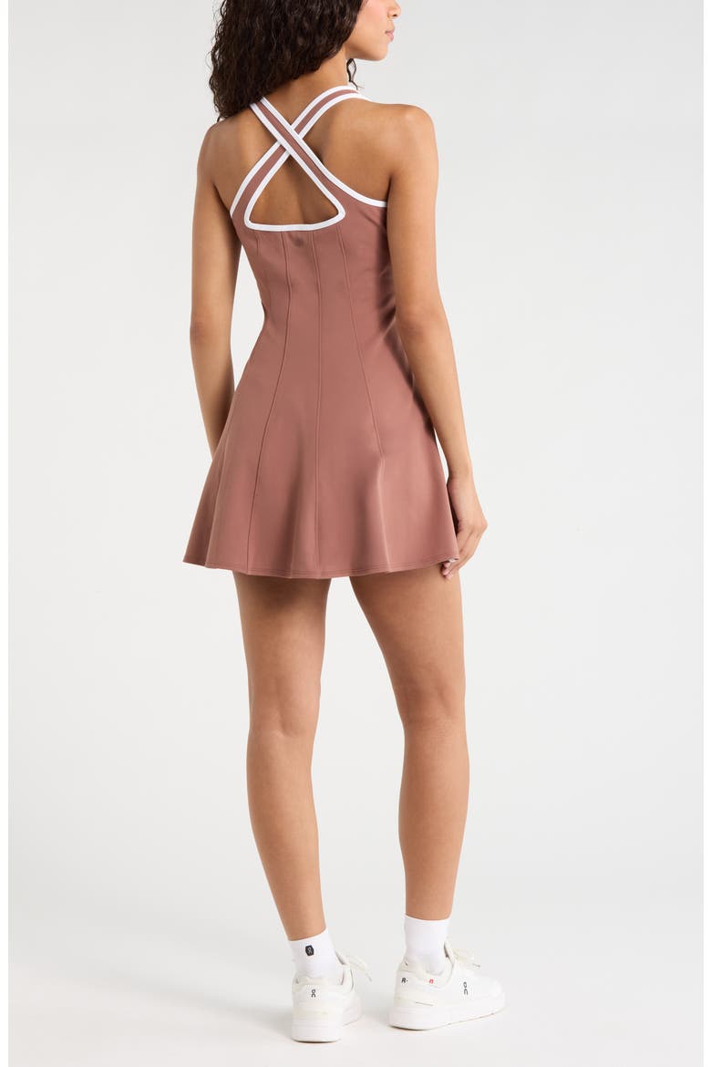 Serene Contrast Sport Dress, Alternate, color, BROWN NUTMEG