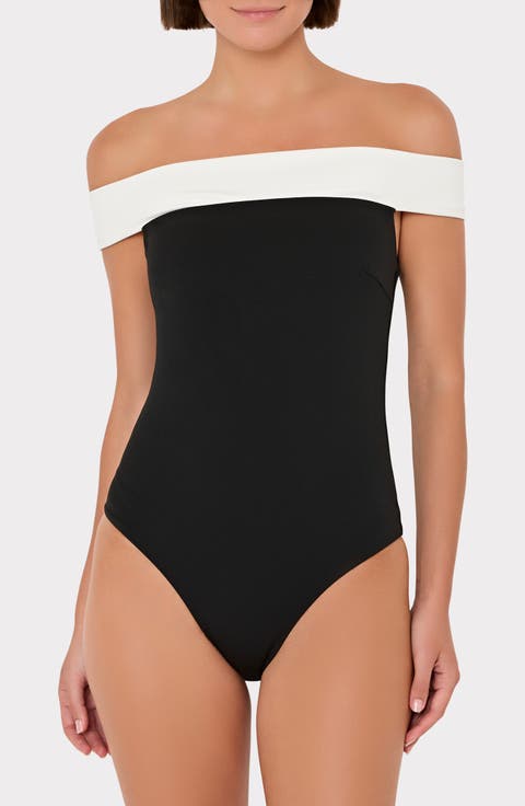 Off the Shoulder One-Piece Swimsuit