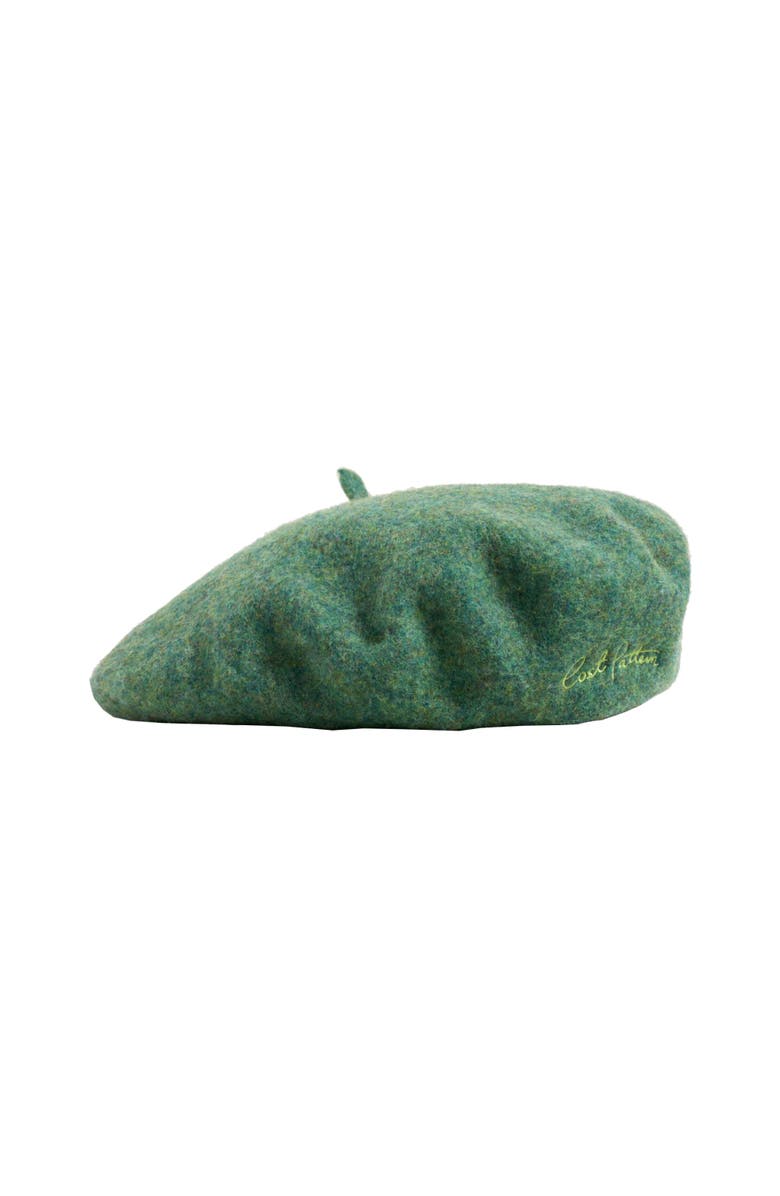Lost Pattern "Bon Chic" Wool Beret, Main, color, Moss Green
