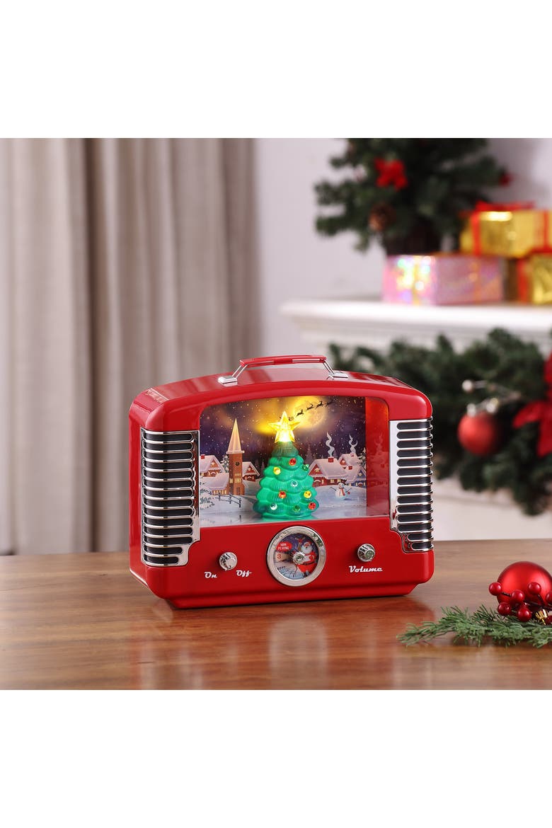 12 in. Nostalgic Tree Radio - Red, Alternate, color, Red