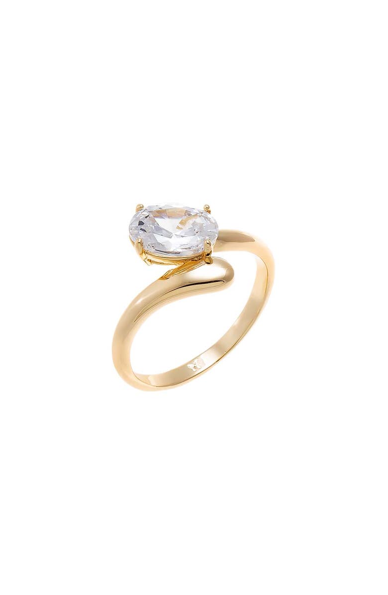 BY ADINA EDEN CZ Oval Sideway Claw Ring, Main, color, Gold