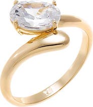 BY ADINA EDEN CZ Oval Sideway Claw Ring