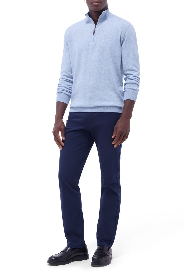 Quarter Zip Cotton & Cashmere Pullover, Alternate, color, RIVIERA