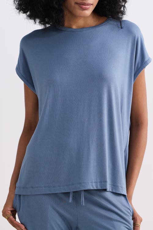 Reistor Relaxed Tee With Round Neck In Blue