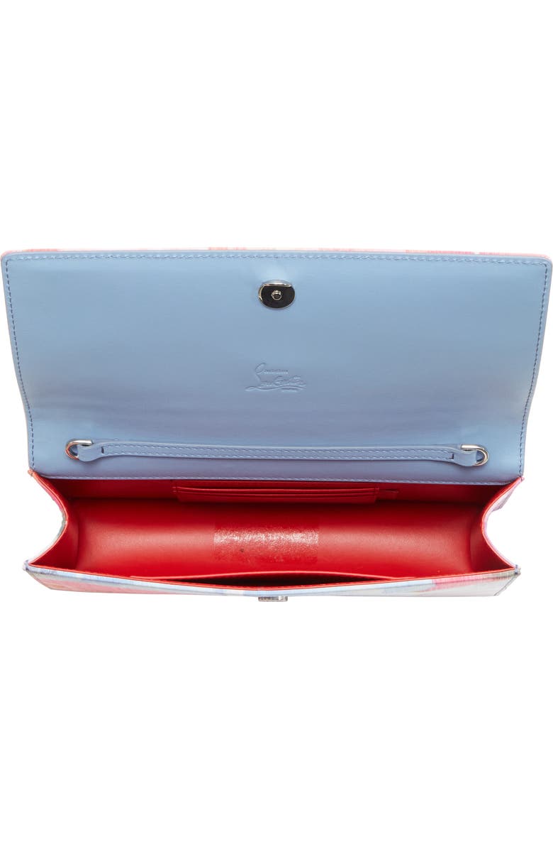 Christian Louboutin Bettina Floral Tissu Chiné Clutch, Alternate, color, Pink Multi/ Silver