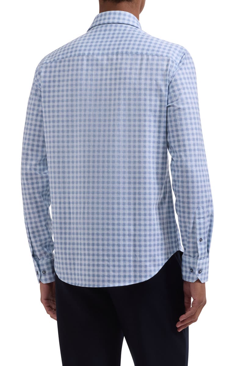 Bugatchi James OoohCotton<sup>®</sup> Textured Gingham Check Button-Up Shirt, Alternate, color, Ether
