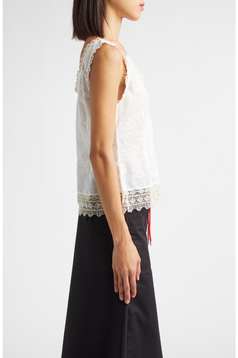 Vienna Lace Trim Cotton Broderie Anglaise Top, Alternate, color, OFF-WHITE