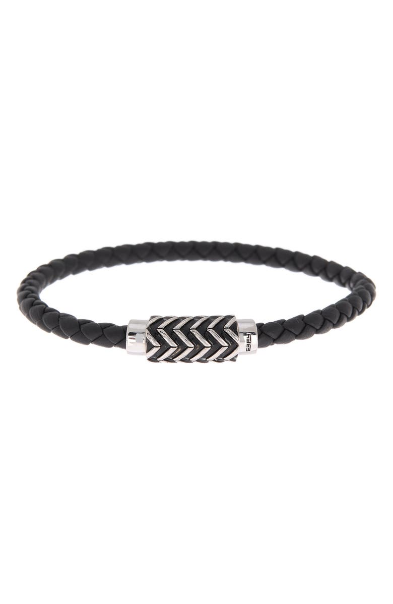 EFFY Sterling Silver Enamel Chevron Bead Braided Bracelet, Main, color, 