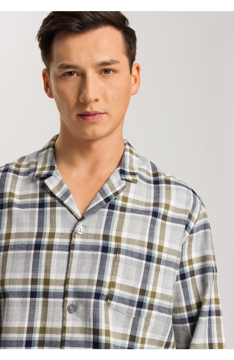 Hanro Cozy Comfort Recycled Cotton Flannel Pajama Set, Alternate, color, Wintry Check