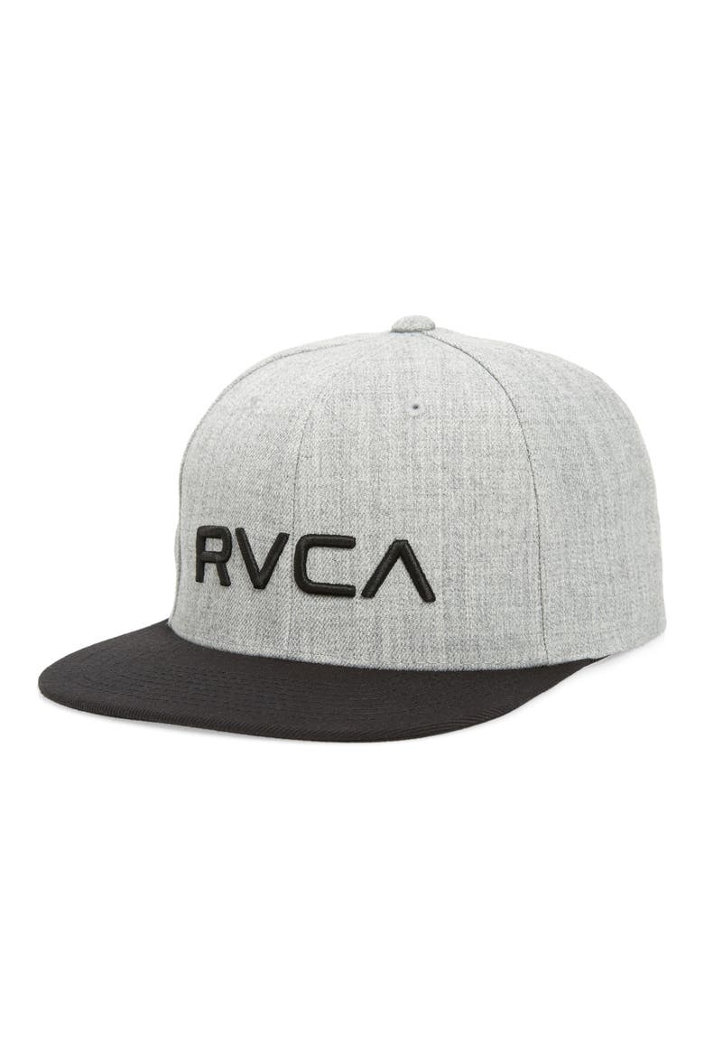 Twill Snapback Baseball Cap, Main, color, HEATHER GREY/ BLACK