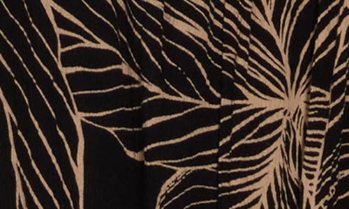 Shop Elan Strapless Print Jumpsuit Swim Cover-up In Black Natural Tropic