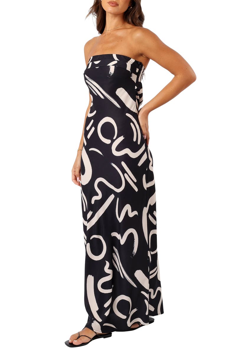 Petal & Pup Remmie Cutout Strapless Maxi Dress, Main, color, 