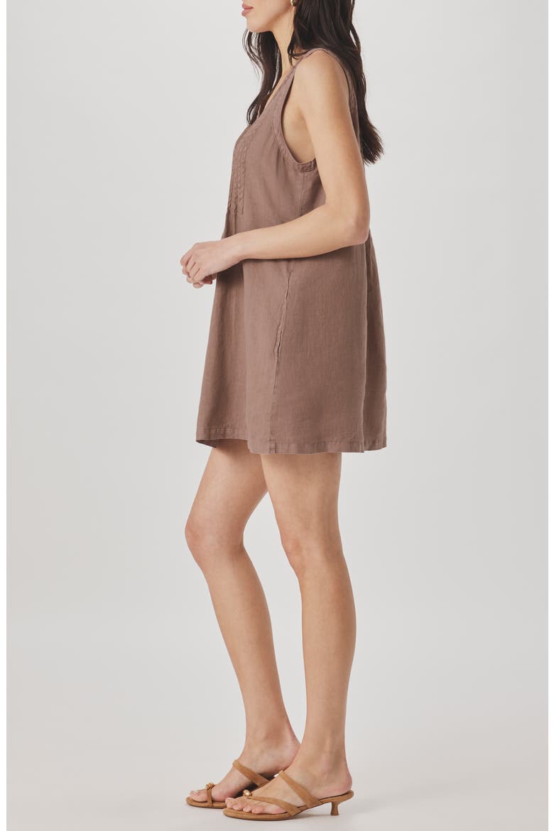 Stella Pintuck Detail Linen Minidress, Alternate, color, WICKER BEIGE