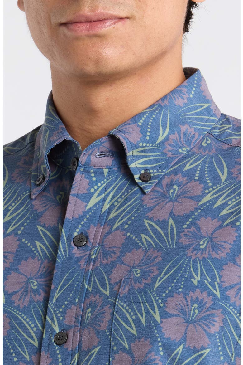 Blossom Harmony Button-Down Shirt, Alternate, color, NAVY