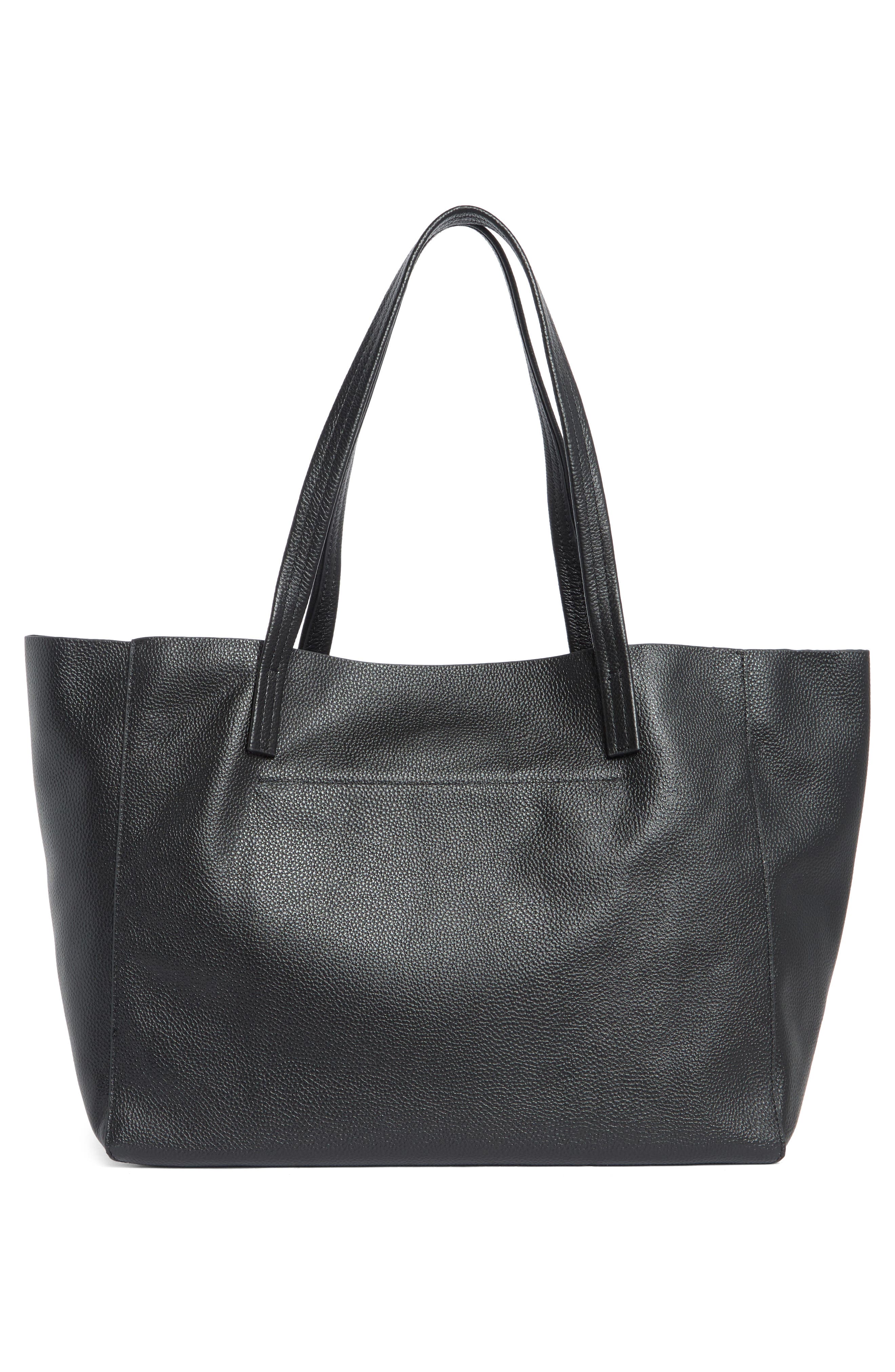 Large Chelsea Slouch Leather Tote, Alternate, color, BLACK