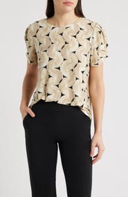 AK ANNE KLEIN Pleated Sleeve Top