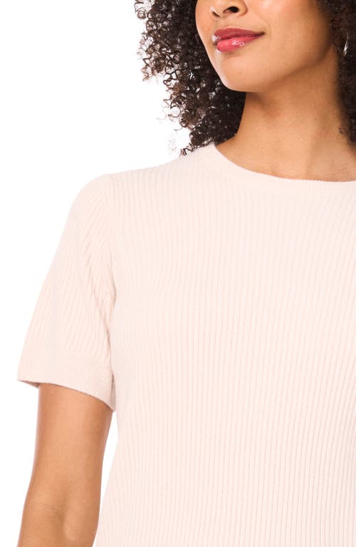 Halogen ® Short Sleeve Rib Sweater Top In Pink