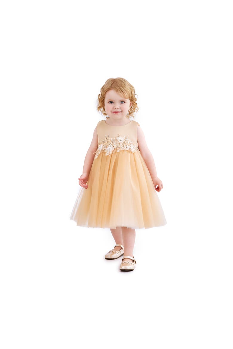 Ribbon Bloom Gown, Alternate, color, Champagne
