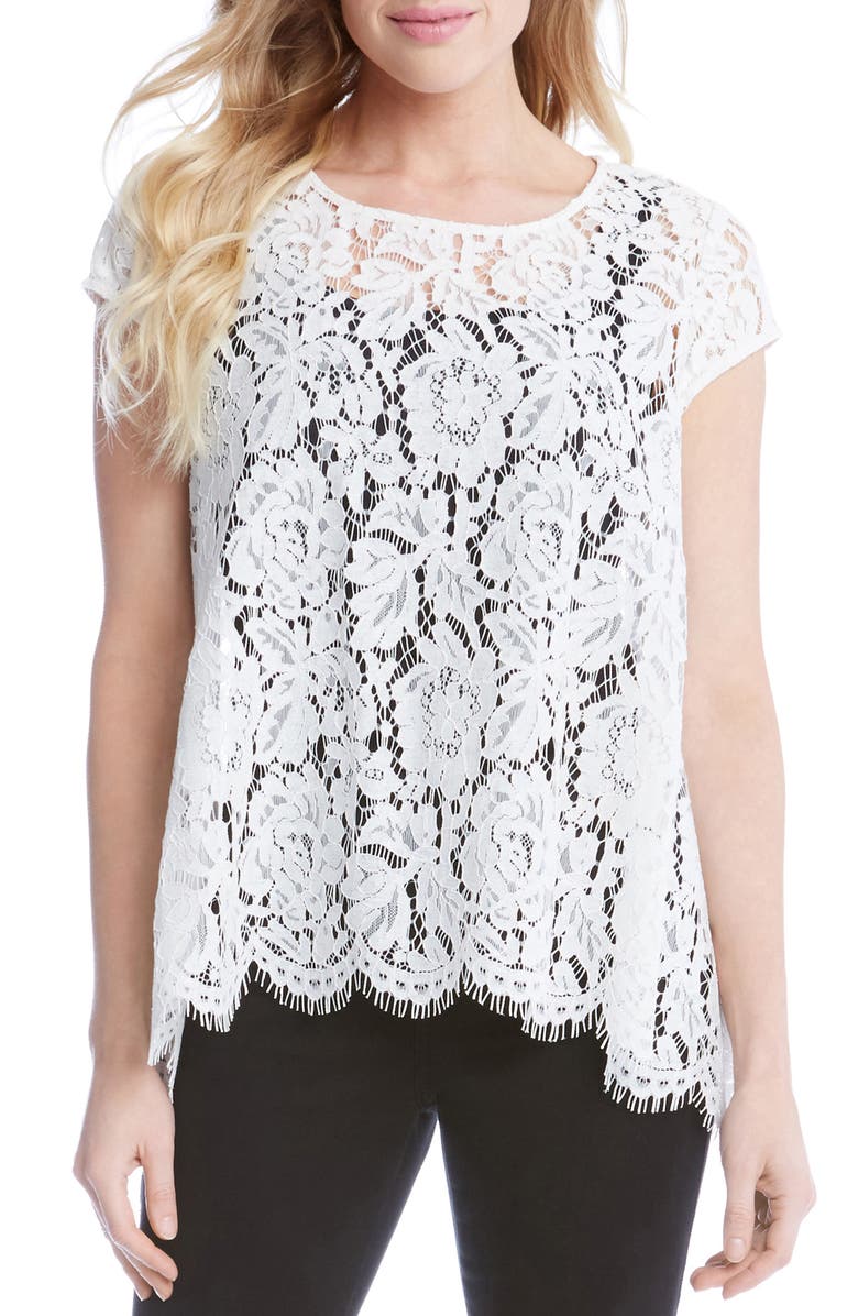 Karen Kane Lace High/Low Top, Main, color, 