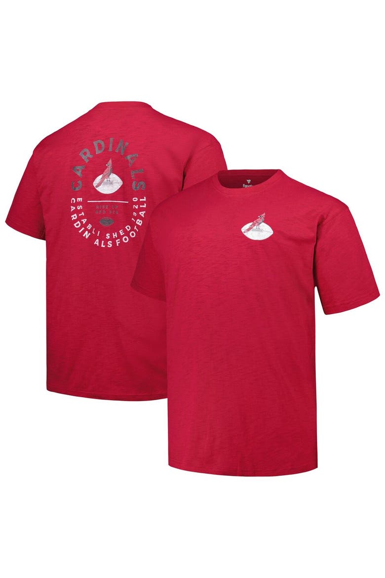 Men's Profile Cardinal Arizona Cardinals Big & Tall Two-Hit Throwback T-Shirt, Main, color, Cardinal