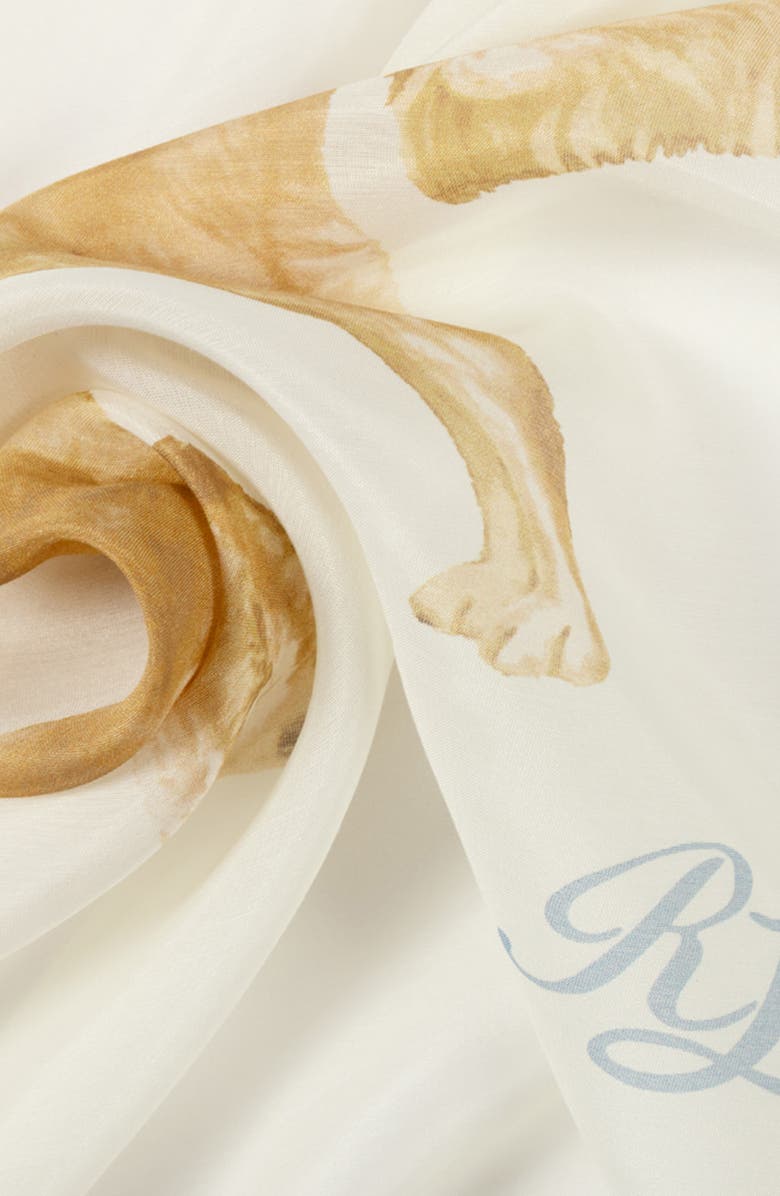 Polo Ralph Lauren Golden Retriever Silk Square Scarf, Alternate, color, 