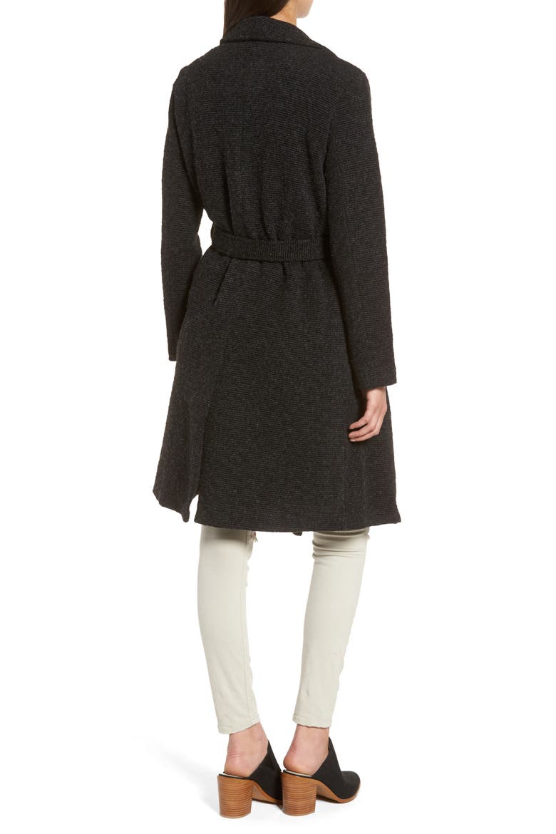 BB Dakota Issac Ribbed Blanket Coat, Alternate, color, CHARCOAL GREY
