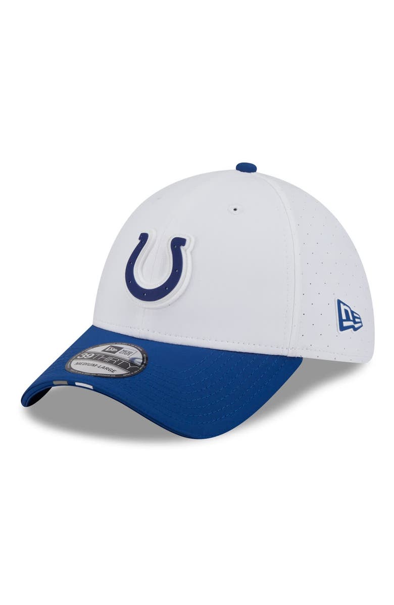 New Era Men's New Era  White/Royal Indianapolis Colts 2025 NFL Training Camp 39THIRTY Flex Hat, Main, color, White