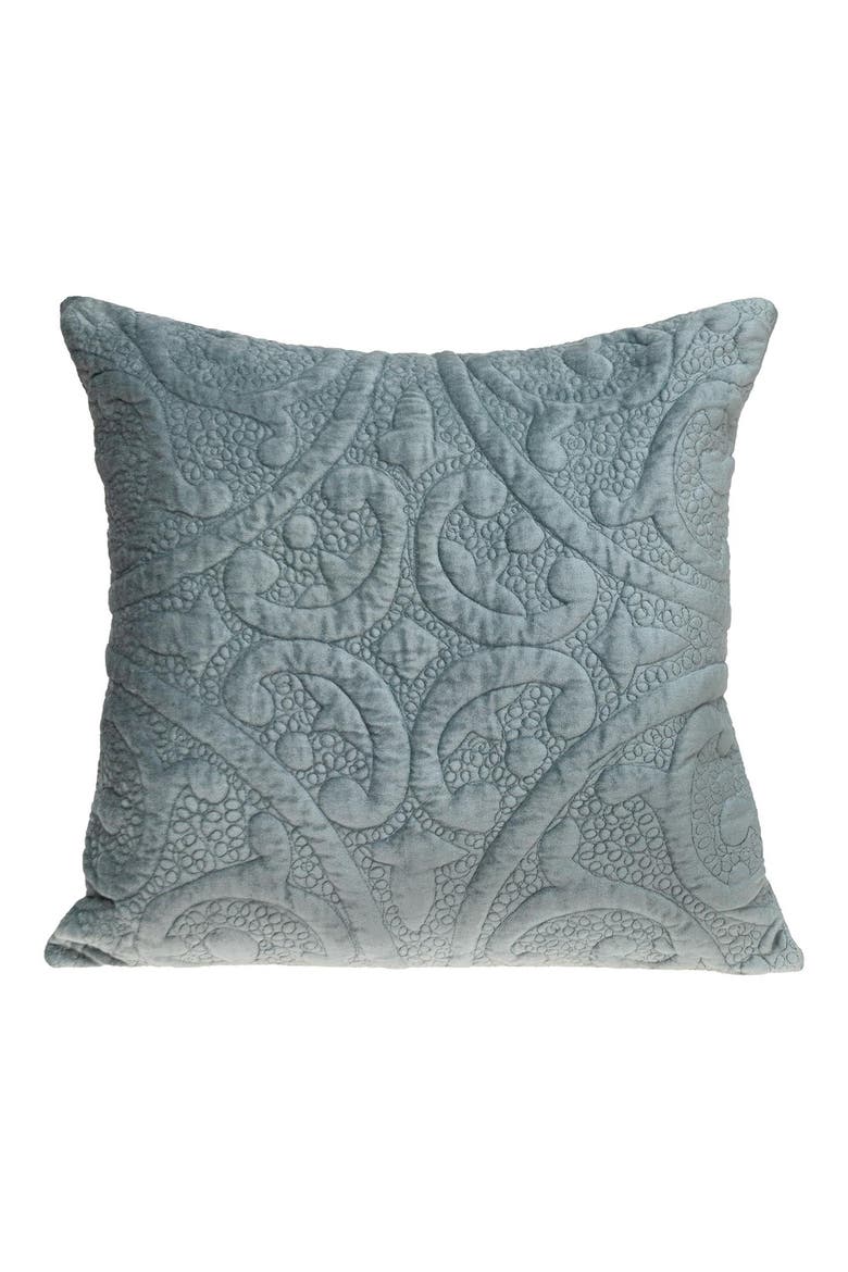 Tufted Velvet Square Throw Pillow, Main, color, SEA FOAM