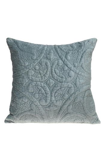 Parkland Collection Tufted Velvet Square Throw Pillow In Sea Foam