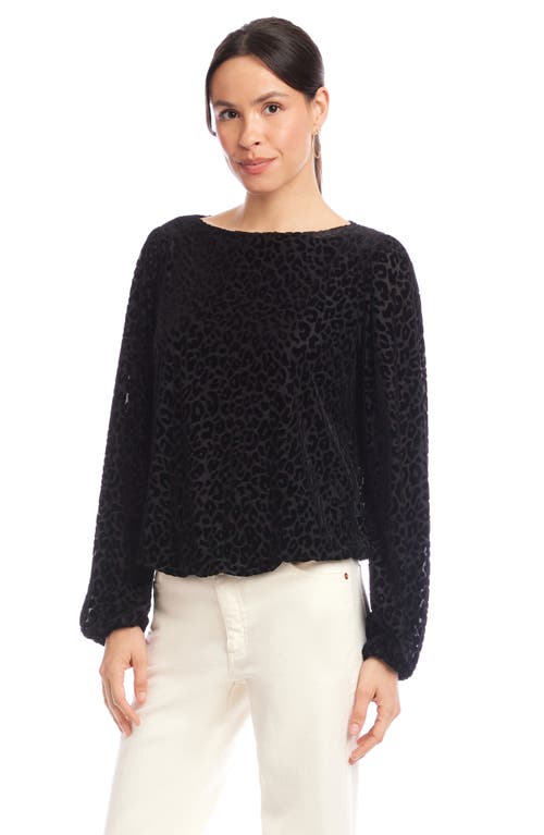 Karen Kane Leopard Spot Velvet Burnout Top In Brown