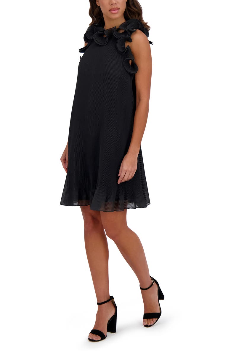 Siena Ruffle Chiffon Shift Minidress, Alternate, color, Black