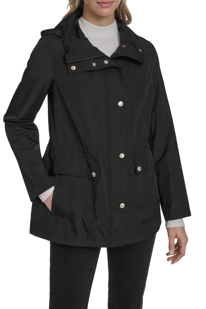 Water Resistant Packable Jacket, Main, color, BLACK