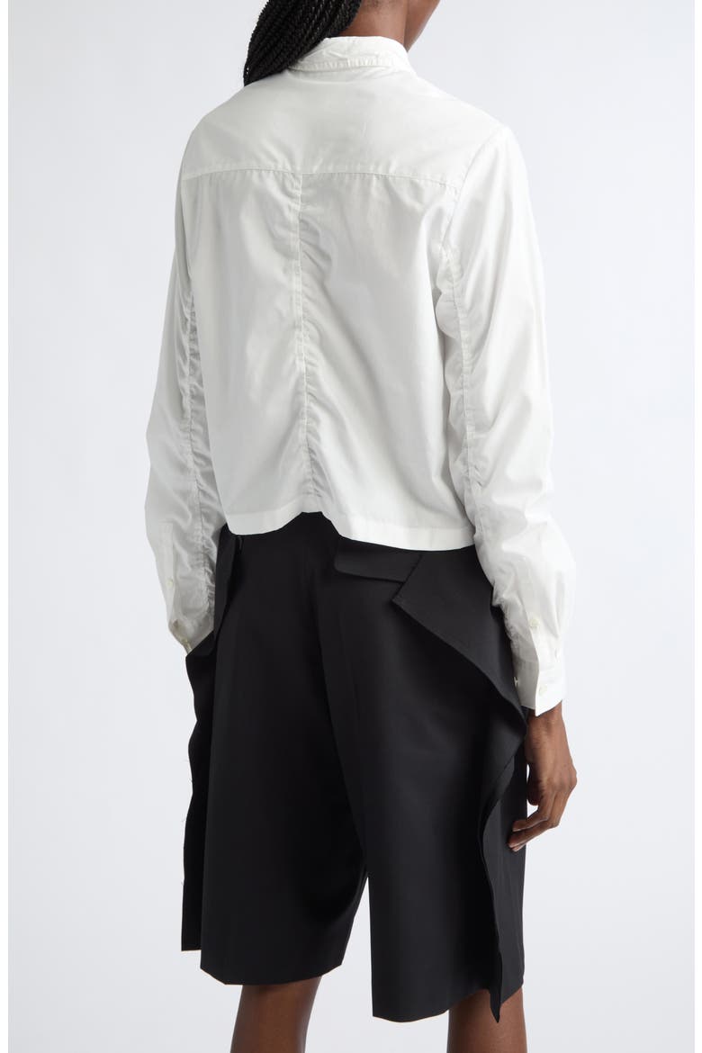 Boxy Crop Cotton Button-Up Shirt, Alternate, color, OFF WHITE