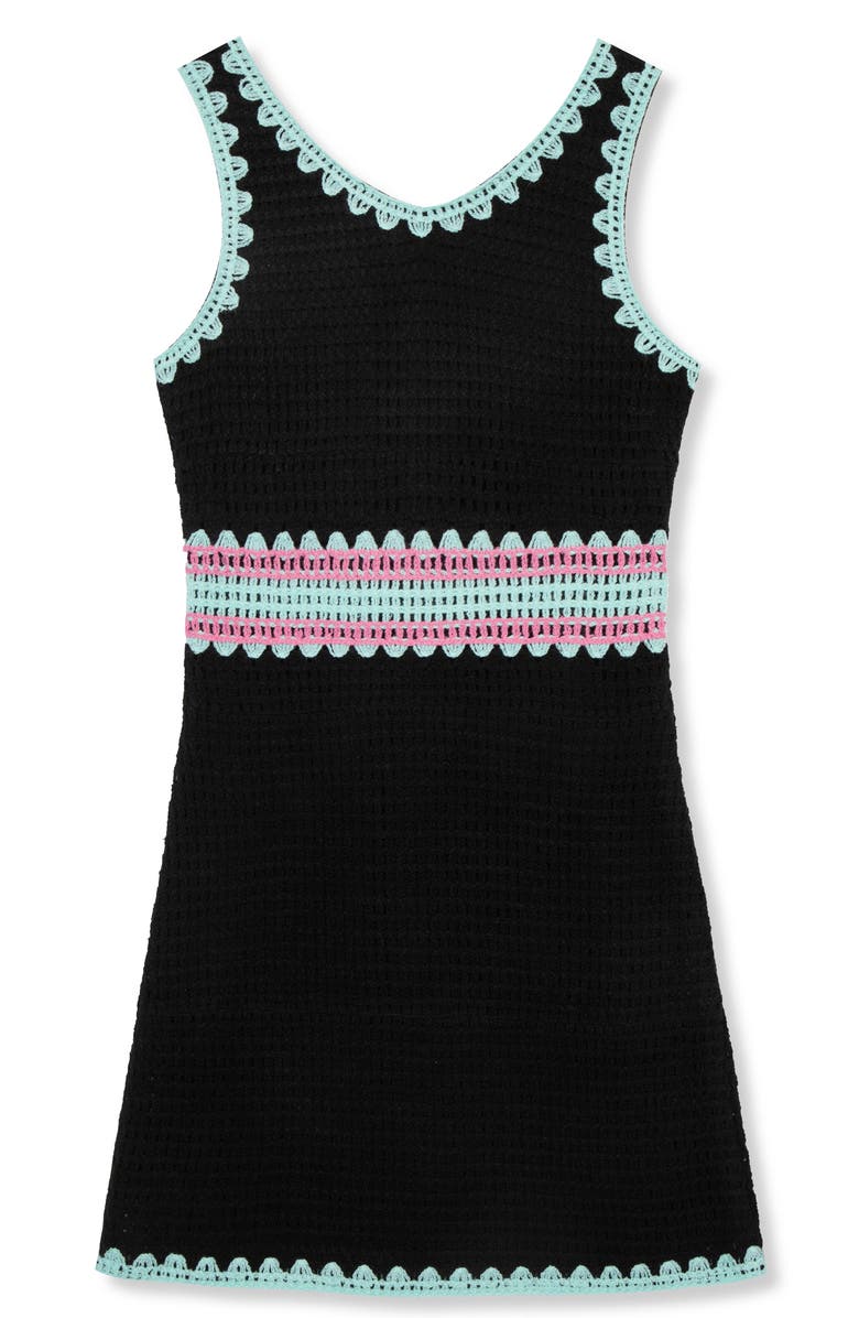 Truce Kids' Colorblock Crochet Dress, Main, color, Black