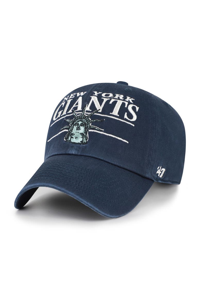 Men's '47 Navy New York Giants Throwback Graphic Clean Up Adjustable Hat, Alternate, color, Navy