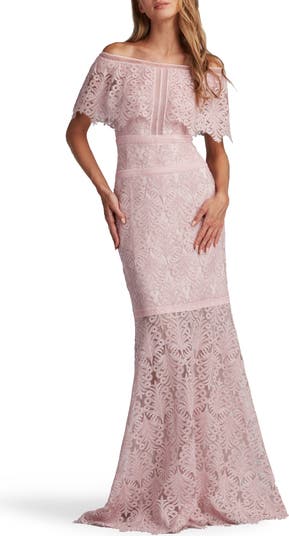 SALE♦TADASHI SHOJI♦ Corded Lace Sheath ドレス SZ 8 Tadashi Shoji Burgundy Corded Lace V-Neck Tulle Sheath