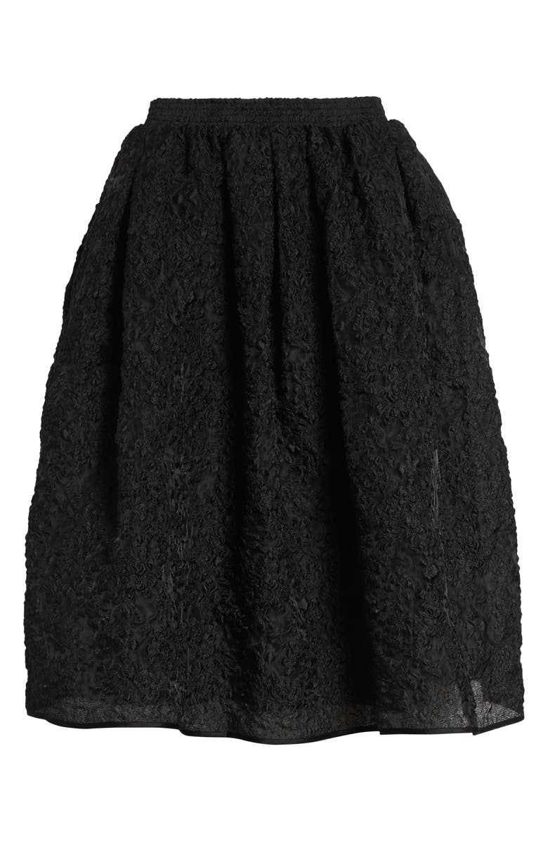 Cecilie Bahnsen Mala Grasmere Matelassé Skirt, Alternate, color, Black Grasmere Matelass