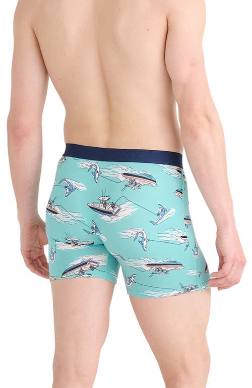 Saxx Ultra Supersoft Relaxed Fit Performance Boxer Briefs In Sharkski- Turquoise
